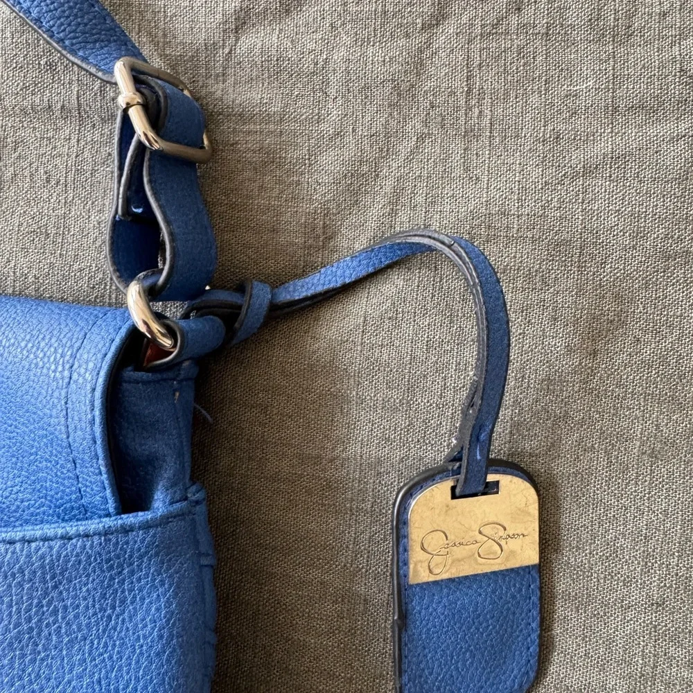 Cobalt Blue Leather Crossbody Bag